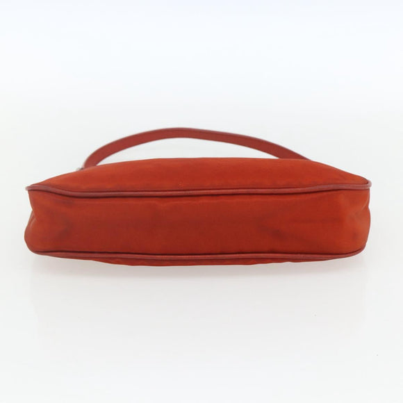 PRADA Accessory Pouch Nylon Orange Silver Auth 164220
