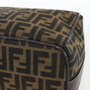 FENDI Zucca Canvas Vanity Pouch Black Brown Auth 164221-15