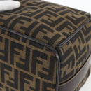FENDI Zucca Canvas Vanity Pouch Black Brown Auth 164221-17