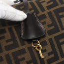 FENDI Zucca Canvas Vanity Pouch Black Brown Auth 164221-10