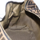 FENDI Zucca Canvas Vanity Pouch Black Brown Auth 164221-22