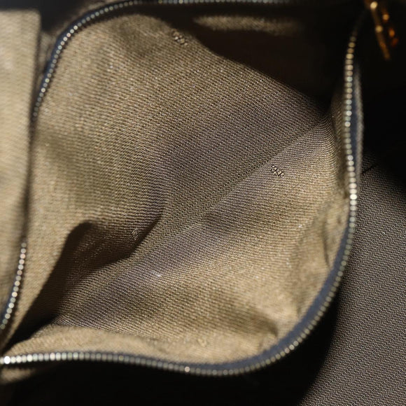 FENDI Zucca Canvas Vanity Pouch Black Brown Auth 164221