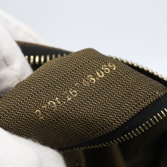 FENDI Zucca Canvas Vanity Pouch Black Brown Auth 164221
