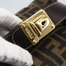 FENDI Zucca Canvas Vanity Pouch Black Brown Auth 164221-7