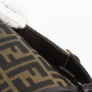 FENDI Zucca Canvas Vanity Pouch Black Brown Auth 164221-14