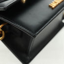 JACQUEMUS Chiquito Hand Bag Leather 2way Black Gold Auth 164223M-16
