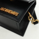 JACQUEMUS Chiquito Hand Bag Leather 2way Black Gold Auth 164223M-17