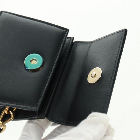 JACQUEMUS Chiquito Hand Bag Leather 2way Black Gold Auth 164223M