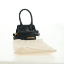 JACQUEMUS Chiquito Hand Bag Leather 2way Black Gold Auth 164223M-12