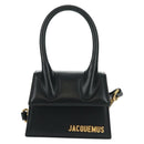 JACQUEMUS Chiquito Hand Bag Leather 2way Black Gold Auth 164223M-13