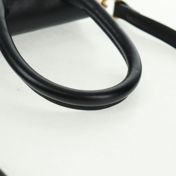 JACQUEMUS Chiquito Hand Bag Leather 2way Black Gold Auth 164223M