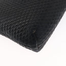 BALLY Quilted Chain Shoulder Bag Leather Black Gold Auth 164225-15