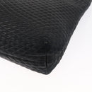 BALLY Quilted Chain Shoulder Bag Leather Black Gold Auth 164225-16