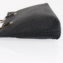 BALLY Quilted Chain Shoulder Bag Leather Black Gold Auth 164225-4