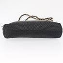 BALLY Quilted Chain Shoulder Bag Leather Black Gold Auth 164225-5