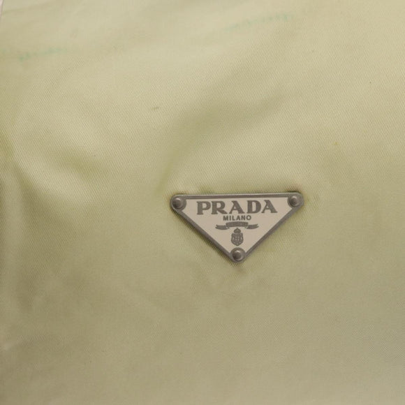 PRADA Hand Bag Nylon Ivory Silver Auth 164232