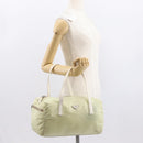 PRADA Hand Bag Nylon Ivory Silver Auth 164232-27