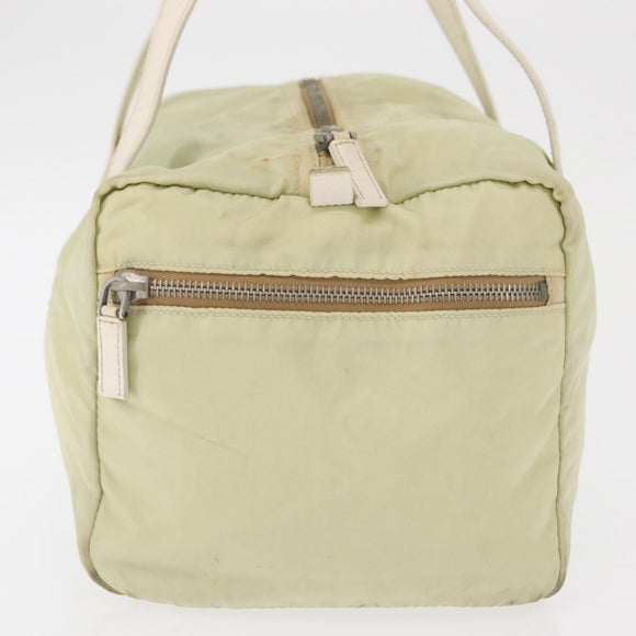 PRADA Hand Bag Nylon Ivory Silver Auth 164232