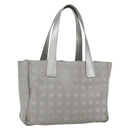 CHANEL New Travel line Tote Bag Silver CC Auth 164236-1