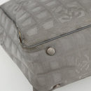CHANEL New Travel line Tote Bag Silver CC Auth 164236-16
