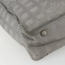 CHANEL New Travel line Tote Bag Silver CC Auth 164236-10