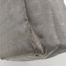 CHANEL New Travel line Tote Bag Silver CC Auth 164236-4