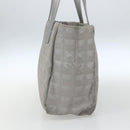 CHANEL New Travel line Tote Bag Silver CC Auth 164236-5