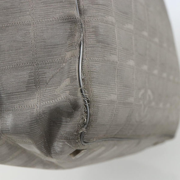 CHANEL New Travel line Tote Bag Silver CC Auth 164236
