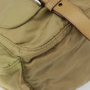 PRADA Shoulder Bag Nylon Beige Silver Auth 164243-14