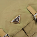 PRADA Shoulder Bag Nylon Beige Silver Auth 164243-17