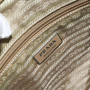 PRADA Shoulder Bag Nylon Beige Silver Auth 164243-21