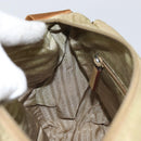 PRADA Shoulder Bag Nylon Beige Silver Auth 164243-23