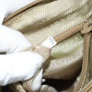 PRADA Shoulder Bag Nylon Beige Silver Auth 164243-12