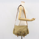 PRADA Shoulder Bag Nylon Beige Silver Auth 164243-28