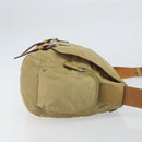 PRADA Shoulder Bag Nylon Beige Silver Auth 164243-3