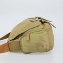 PRADA Shoulder Bag Nylon Beige Silver Auth 164243-4