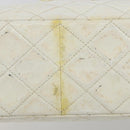 CHANEL Matelasse 30 Chain Shoulder Bag Patent leather White Gold CC Auth 164245-14