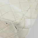 CHANEL Matelasse 30 Chain Shoulder Bag Patent leather White Gold CC Auth 164245-9