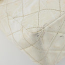 CHANEL Matelasse 30 Chain Shoulder Bag Patent leather White Gold CC Auth 164245-15