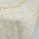 CHANEL Matelasse 30 Chain Shoulder Bag Patent leather White Gold CC Auth 164245-16