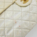 CHANEL Matelasse 30 Chain Shoulder Bag Patent leather White Gold CC Auth 164245-19