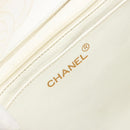 CHANEL Matelasse 30 Chain Shoulder Bag Patent leather White Gold CC Auth 164245-11