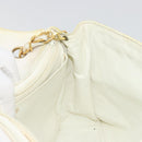 CHANEL Matelasse 30 Chain Shoulder Bag Patent leather White Gold CC Auth 164245-23