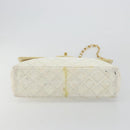 CHANEL Matelasse 30 Chain Shoulder Bag Patent leather White Gold CC Auth 164245-5