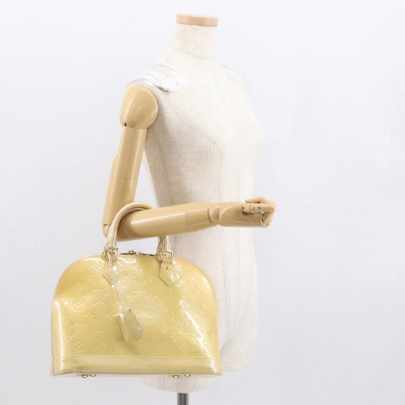 LOUIS VUITTON Monogram Vernis Alma PM Hand Bag Broncorail M91445 LV Auth 164255