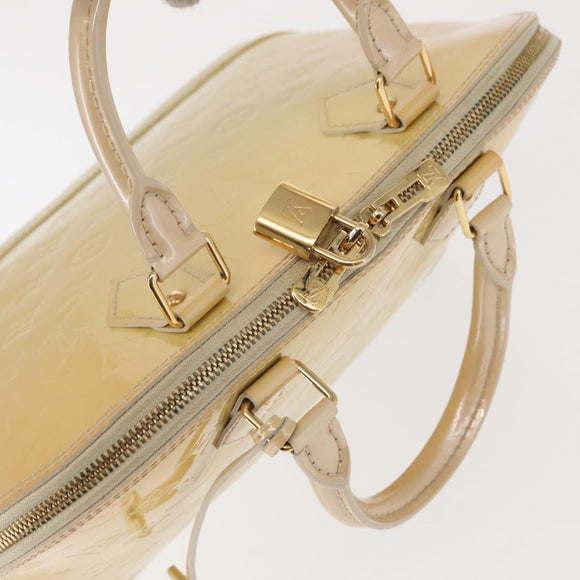 LOUIS VUITTON Monogram Vernis Alma PM Hand Bag Broncorail M91445 LV Auth 164255