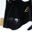 Salvatore Ferragamo Gancini Shoulder Bag Leather Black Gold Auth 164257-19