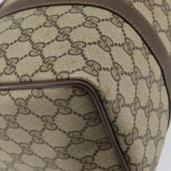 GUCCI GG Supreme Web Sherry Line Boston Bag PVC Beige Gold 40 02 007 Auth 164260