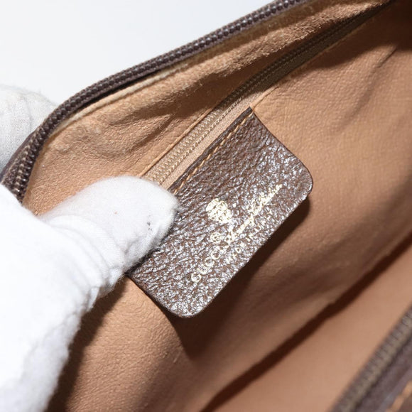 GUCCI GG Supreme Web Sherry Line Boston Bag PVC Beige Gold 40 02 007 Auth 164260