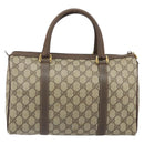 GUCCI GG Supreme Web Sherry Line Boston Bag PVC Beige Gold 40 02 007 Auth 164260-2